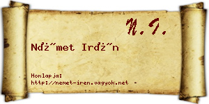 Német Irén névjegykártya